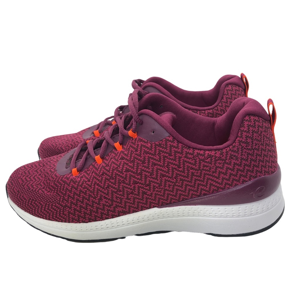 Women’s Sz 8.5W Evolve Easy-Spirit EVTR0T9 Burgundy Fly Knit Print Sneakers - Picture 16 of 16